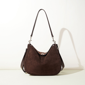 Sac sous le bras en daim souple de qualité supérieure, sac hobo vertical minimaliste, sac à main en cuir véritable grande capacité pour la vente au détail en <span class=keywords><strong>boutique</strong></span> - Product Image 1