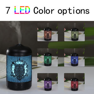 Diffuseur d'arômes en métal Owl avec humidificateur à lumière LED pour usage domestique 10-20 m² noir alimenté par USB - Product Image 3