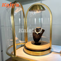 Présentoir de Luxe Haut de Gamme Personnalisé pour Bijouterie, Design Elliptique avec Vitrine et Éclairage LED