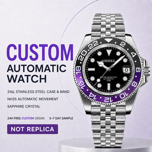 Orologio Automatico OEM NH35 con Cassa e Bracciale in Acciaio Inossidabile 316L, Ghiera in Ceramica Bicolore, Data, Logo Personalizzato per Uomo - Product Image 1