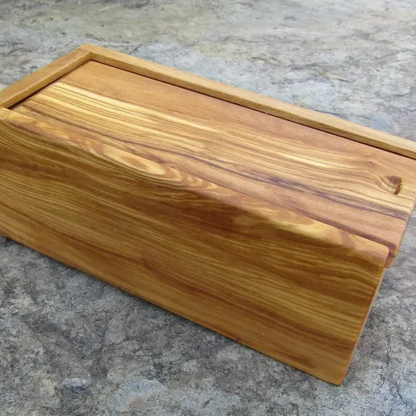 Fsc caixa de oliva, caixa de madeira retangular deslizante, caixa de madeira para escritório, presente de mesa de madeira natural