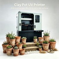 Machine d'impression UV à cylindre unique avec CMYK W V pour pots de fleurs en terre cuite et autres objets cylindriques
