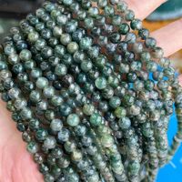 Perles de pierre d'agate de mousse naturelle Plantes d'eau vertes Perles rondes dispersées DIY Ornement Accessoires Perles