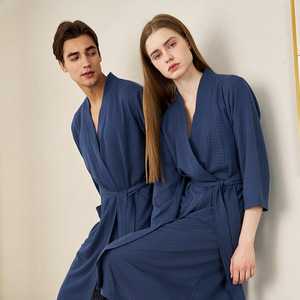 Wholesale Summer Hotel Unisex Adult Bathrobe Men Soft Quick Dry Spa Bathrobe Solid Gown <strong>Women</strong> <strong>Waffle</strong> <strong>Robes</strong> - Product Image 5