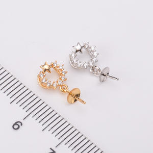 Pendentif en argent S925 à faire soi-même avec perles de 8 à 11 mm, support vide, étoile et collier simple, accessoires 30321 - Product Image 2