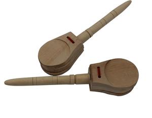 Muslady-claxon de madera para dedo, aparejos de mano de madera, pequeños instrumentos musicales de percusión, color marrón y madera, 1 par - Product Image 4