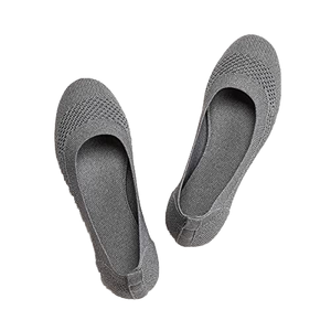 Zapatos planos casuales de punto transpirables para mujer, sin cordones, con forro de malla y suela de goma para otoño, venta al por mayor. - Product Image 1