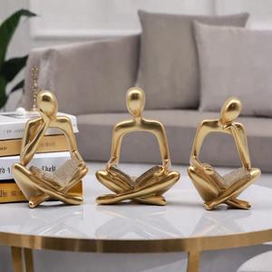 Adorno de Resina Epoxi Esculpido de Lujo Ligero Medieval, con Figura de Pensador en Acto de Lectura, para Escena de Librería, Oficina, Estantería y Vinoteca - Product Image 3