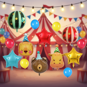 17 Globos de Látex Rojos, Azules y Amarillos de 22 Pulgadas, Globos de Papel de Aluminio con Diseño de Estrellas 4D, Globos de <span class=keywords><strong>Circo</strong></span> <span class=keywords><strong>para</strong></span> Decoración de Fiestas de Cumpleaños y Carnavales - Product Image 4