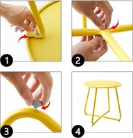 Petite table en fer pour patio extérieur, imperméable, résistante aux intempéries, portable, couleur personnalisée, mobilier de jardin traditionnel, ensemble de salle à manger
