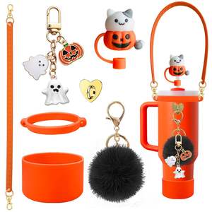 Nouvel Ensemble d'Accessoires d'Halloween pour Gobelet de 40oz : Protection de Base, Support, Crochet, Anneau Porte-Clés, Paille et Breloques - Product Image 2