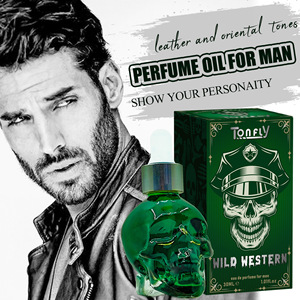 El aroma inspirado en el Oeste Salvaje una botella con forma de calavera fresca 30ML de aroma audaz para hombres Tonfly Wild Western <span class=keywords><strong>Perfume</strong></span> para hombres - Product Image 1