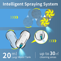 Robot Limpiacristales Eléctrico Ultrasónico con Pulverizador de Niebla, Limpiador de Vidrios sin Rayas, Tanque de Agua Visible de 20 ml, Limpieza en Espiral para el Hogar