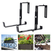 Réglable Noir Métal Fleur En Acier Fenêtre Jardinière Boîte Suspendue Pont Garde-Corps Jardin Supports