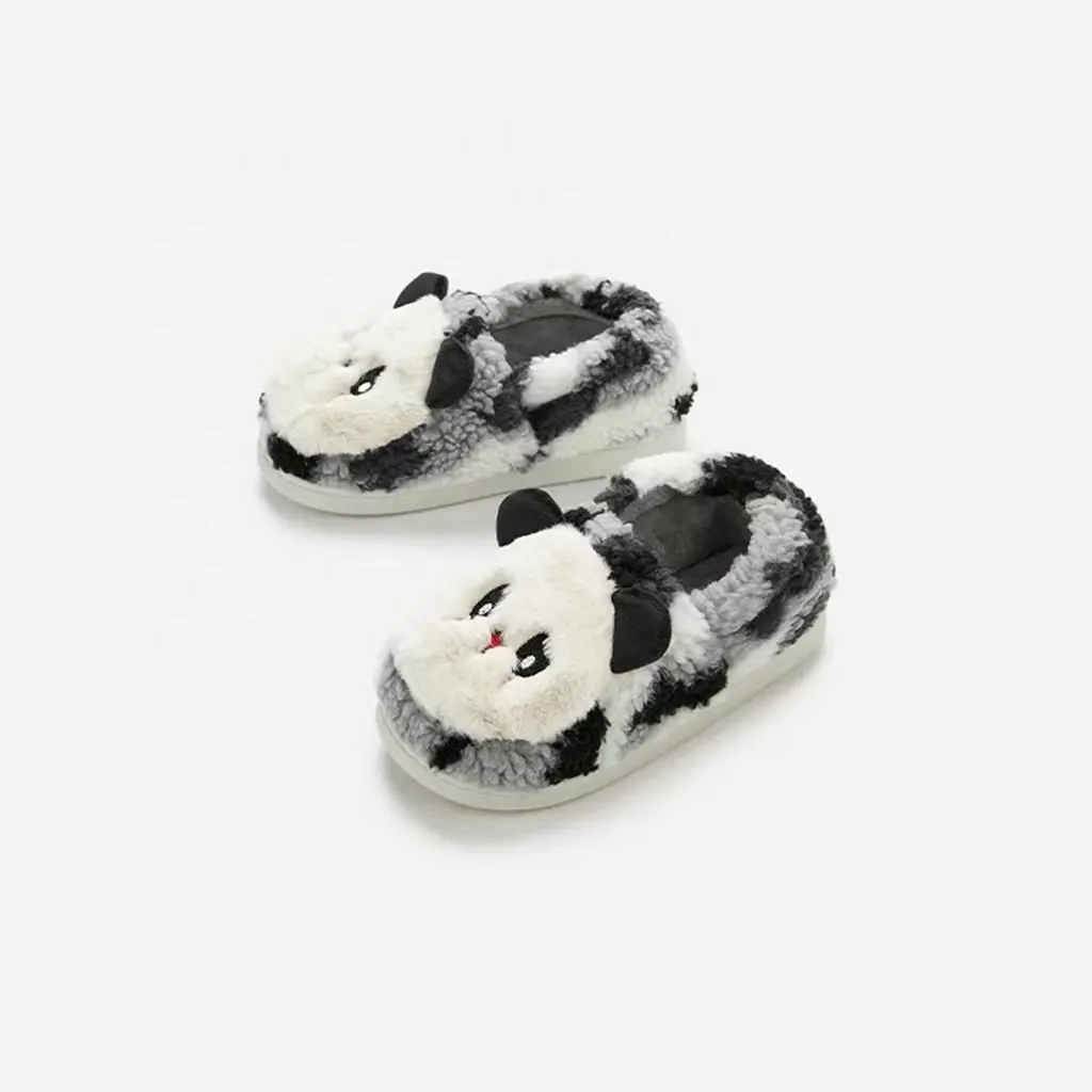 Promozionale personalizzato per bambini cartoni animati peluche pantofole morbide Panda pantofole da interno per ragazze