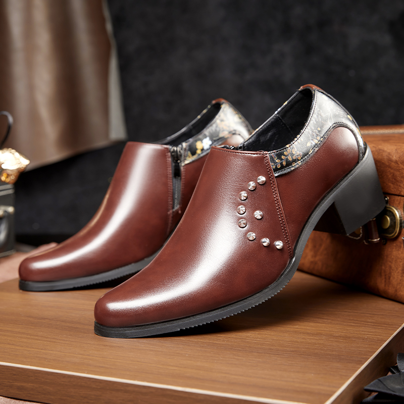 Genuine Leather Men's Dress Shoes Slip-on Oxfords For Holiday Occasions Anti-slip And Lightweight Design Suitable For All Seasons