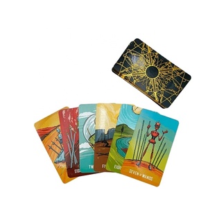 Cartas de <span class=keywords><strong>Tarot</strong></span> Premium Personalizadas, Bordes Estampados en Oro, Barniz de Alto Brillo, Impresión <span class=keywords><strong>HD</strong></span> Vibrante, Colección de Arte Exquisita - Product Image 1