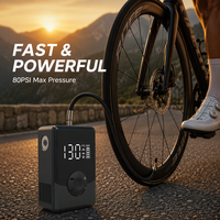 Pompe à vélo électrique professionnelle sans balais 1800 mAh portable 80 PSI avec arrêt automatique intelligent pour vélo de route et VTT