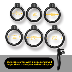 กรงครอบอวัยวะเพศชายทำจากเรซิ่น พร้อมห่วงรัดอวัยวะเพศ <span class=keywords><strong>6</strong></span> วง สำหรับผู้ชาย - Product Image 3