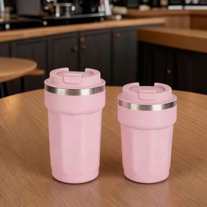 Pink Stainless Steel Vacuum Tumbler With Lid Modern Design Travel Coffee Mug 12-24 Hours Thermal Insulation - Product Image 4