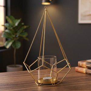 Portavelas de linterna de Metal geométrico nuevo estilo Venta caliente buena calidad diseño de moda soporte de luz de té - Product Image 6