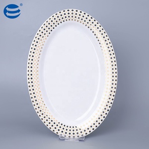 Sang Trọng 86Pcs Nổi Vàng Mới Xương Trung Quốc Đặt Bữa Ăn Tối Cho <span class=keywords><strong>12</strong></span> Người Trắng Gốm Tấm Bộ Đồ Ăn - Product Image 3