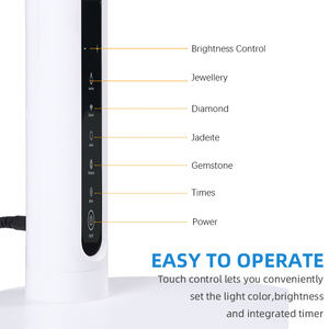 MNF-Lámpara LED de escritorio de 14W para la fabricación de joyas, altura ajustable, brillo, control táctil, atenuación, 3000-6000K, opciones de color, USB - Product Image 2