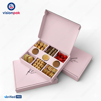 Boîte alimentaire personnalisée unique rose de qualité alimentaire pour restaurant, bento, livraison, plats à emporter, fête, plateau de dégustation de chocolat, plateau de déjeuner