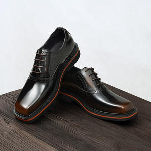 Zapatos Casuales de Lujo de Alta Calidad para Hombre, Estilo Británico Formal de Negocios, con Parches de Color, Cordones, Punta Cuadrada, Ligeros y Transpirables - Product Image 6