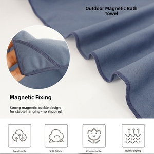 Serviette de bain magnétique d'extérieur à séchage rapide et anti-sable, légère, multi-usages, pour voyage, randonnée, camping, serviette de plage en microfibre magnétique - Product Image 3