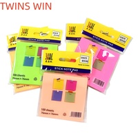 Blocs-notes adhésifs fluorescents personnalisés en gros, 3x3 pouces, 5 couleurs, 100 feuilles par bloc, bloc-notes personnalisé pour le bureau et l'école