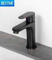 Robinet d'eau en laiton monotrou poignée bassin robinet salle de bain visage bassin évier robinet robinet mitigeur