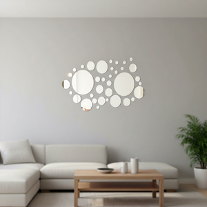 Cercles miroir 3D autocollants DIY avec service de découpe – Décoration murale à peler et coller pour la maison et les galeries - Product Image 1