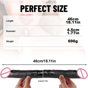 Dildo réaliste en PVC à double tête, extra long de 46 cm, pour femmes lesbiennes, <span class=keywords><strong>p</strong></span>énis artificiel alternatif, jouet sexuel pour adultes gays - Product Image 6