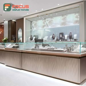 Kiosco de Joyería de Lujo, Muebles para Exhibición de Joyería, Vitrina de Vidrio con Marco de Madera para Tienda de Joyería - Product Image 4