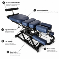 Table de massage chiropratique électrique professionnelle avec fonction de traction et mousse à mémoire de forme pour centres de réadaptation