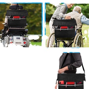Wheelchair Side Storage Bag with Cup Holder and Reflective Stripe <b>for</b> Most Wheelchair <b>Walkers</b>-Rehabilitation Therapy Supplies - Product Image 3