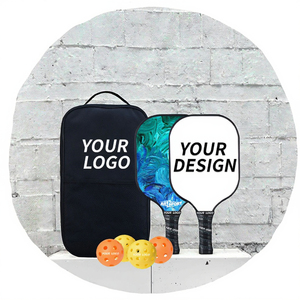 Custom LOGO Honeycomb Core Fiberglass <b>Pickleball</b> Paddle Carbon Fiber Surface Training Set 2 Paddles 4 <b>Balls</b> 1 Bag USAPA Approved - Product Image 3