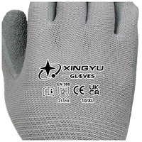 Gants de travail extérieurs résistants XINGYU 10G en polycoton avec revêtement en latex froissé, antidérapants, résistants aux déchirures et à l'eau, pour travaux lourds