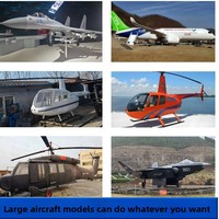 Grand modèle d'hélicoptère en fer pour le camping et les accessoires photo dans les zones touristiques, modèle statique simulé Robinson R44/R22