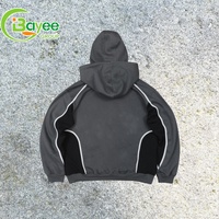 Sweat à capuche Ninja personnalisé à double capuche en coton 500 g/m², coupe oversize avec masque intégré et fermeture éclair quart de tour, pour hommes