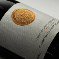 Etiquetas de Vino con Estampado Dorado en Relieve Personalizadas, Etiquetas Adhesivas para Botellas de Perfume de Papel Texturizado Ecológico para Embalaje de Lujo