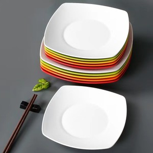 Bộ Bàn Ăn Tối Nhà Hàng Cao Cấp Hiện Đại Đĩa Vuông Châu Phi Tiệc Sinh Nhật Bằng Melamine Màu Trắng Lớn - Product Image 2