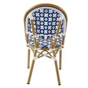 Chaises <span class=keywords><strong>de</strong></span> Bistro Modernes Parisiennes Blanches et Bleues, en Rotin et Aluminium, pour Restaurant, Jardin, Extérieur et Café - Product Image 5
