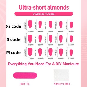 Uñas Postizas Pre-Diseñadas de 30 Piezas, Estilo Lindo, con Relieve Floral 3D de Diamantes de Imitación, Forma Almendrada con Degradado Rosa Dulce - Product Image 6