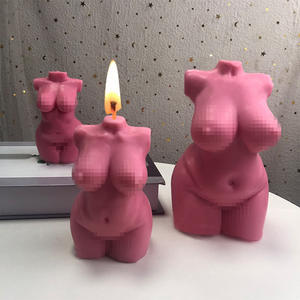 B-1121 BRICOLAGE corps humain bougie nu grand coffre et les muscles abdominaux sexy femmes parfumé graisse parfumée gypse silicone Bougie Moule - Product Image 4