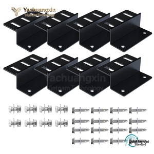 Black Metal <b>Shelf</b> Brackets with Screws 8-Pack for <b>Wall</b> <b>Mounting</b> Hardware Tools - Product Image 2