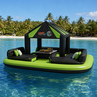 Parc aquatique gonflable haut de gamme, île flottante, bar, plateforme pour hôtel, complexe hôtelier, lac, piscine, location extérieure, usage de loisirs