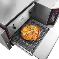 Four à pizza commercial à haute efficacité, 16 pouces, électrique, circulation d'air chaud, vitesse de la bande réglable, certifié CE, 1 hôtels, boulangeries