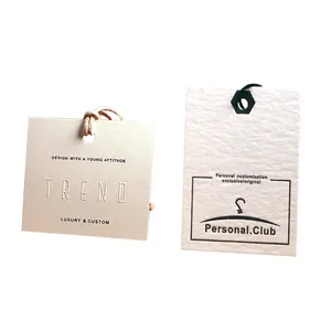 Accept sample custom brand name clothing tags white card clothes label recycled paper hang tags for T-shirt jacket wedding dress